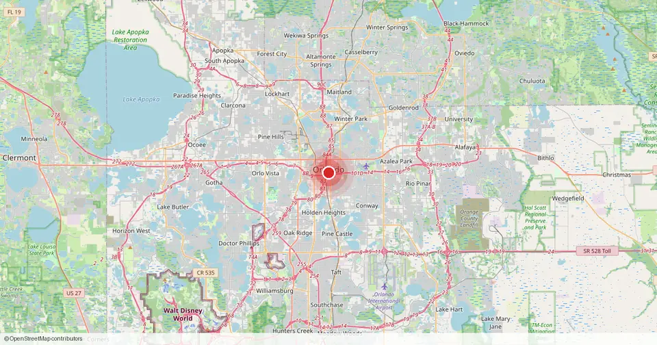 Map of Orlando, Orange County, Florida — in-home physical therapy service area.